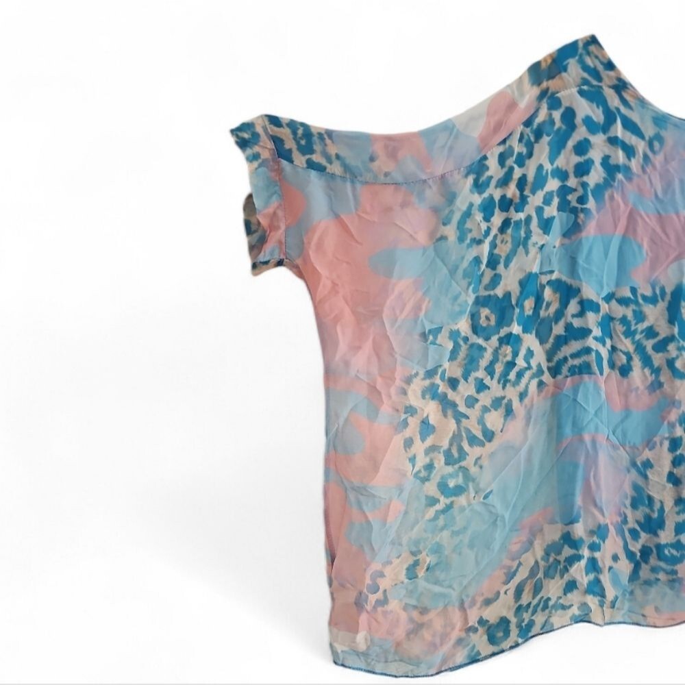 Italian Silk Poncho Top Tank Set Gigi Moda Made in Italy Resort Blouse Sz S - Picture 4 of 16